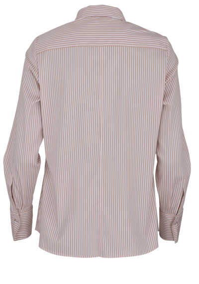 ETERNA Modern Fit Bluse Langarm Hemdkragen Stretch Streifen braun/weiß