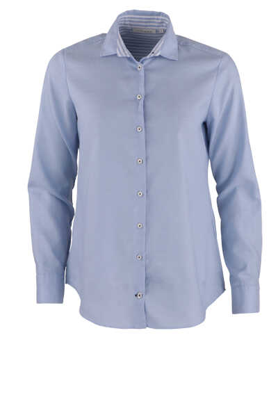 ETERNA Modern Fit Bluse Langarm Hemdkragen geknpft blau