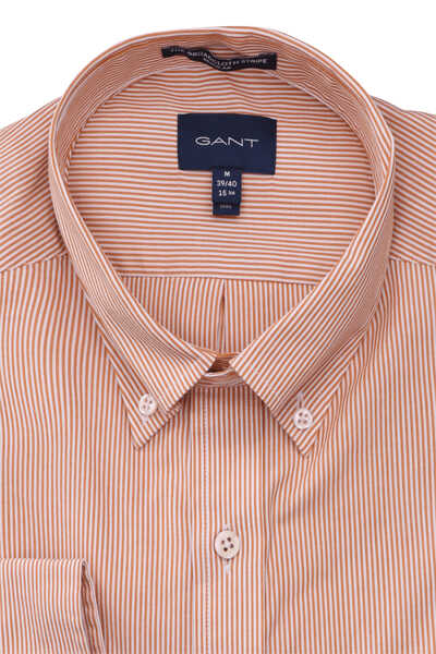 GANT Regular Fit Hemd Langarm Button Down Kragen Streifen orange