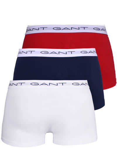 GANT Boxershorts Logoschriftzug 3er Pack rot/weiß/dunkelblau