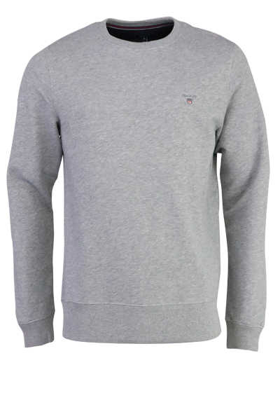 GANT Langarm Sweatshirt Rundhals Logo-Stick hellgrau