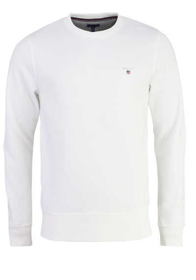 GANT Langarm Sweatshirt Rundhals Logo-Stick weiß