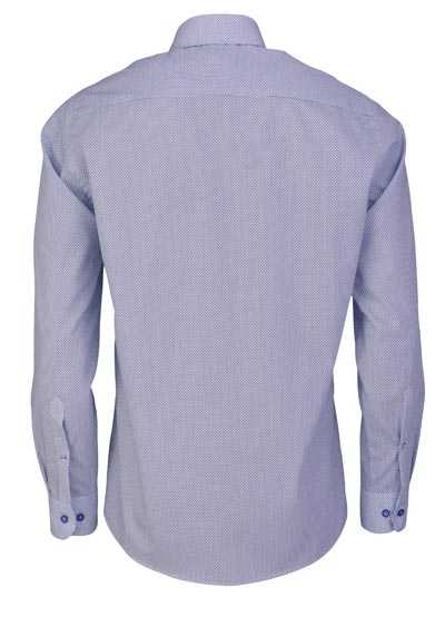 HATICO Regular Fit Hemd Langarm Brusttasche Muster blau