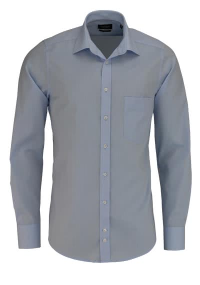 HATICO Modern Fit Hemd Langarm mit Brusttasche blau