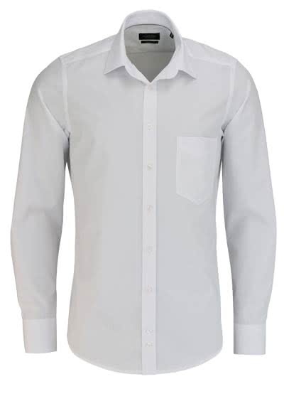 HATICO Modern Fit Hemd Langarm mit Brusttasche weiß