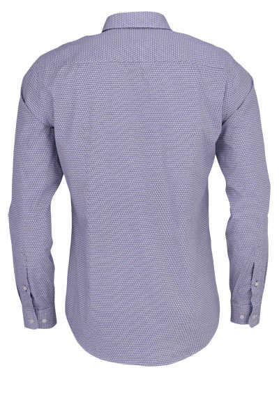 BOSS Slim Fit Hemd RIKARD_53 Langarm Button Down Muster blau