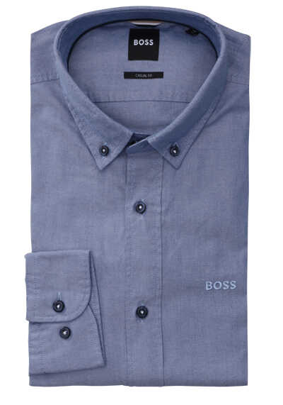 BOSS Regular Fit Hemd C-HAL Langarm Button Down Kragen Oxford hellblau