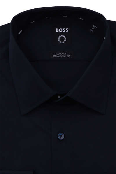 BOSS Regular Fit Hemd H-JOE-KENT-C1-214 Langarm New Kent Kragen schwarz