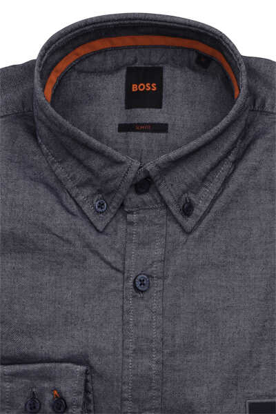 BOSS Slim Fit Hemd MABSOOT_2 Langarm Button Down Kragen Stretch schwarz