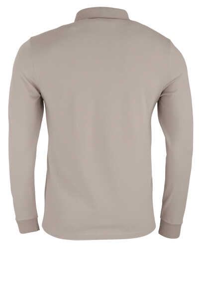 BOSS Slim Fit Poloshirt PASSERBY Langarm Polokragen geknöpft Logo-Detail grau