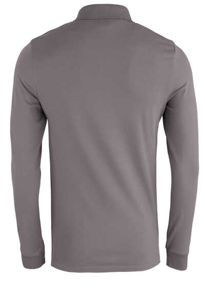 BOSS Slim Fit Poloshirt PASSERBY Langarm Polokragen geknöpft Logo-Detail anthrazit
