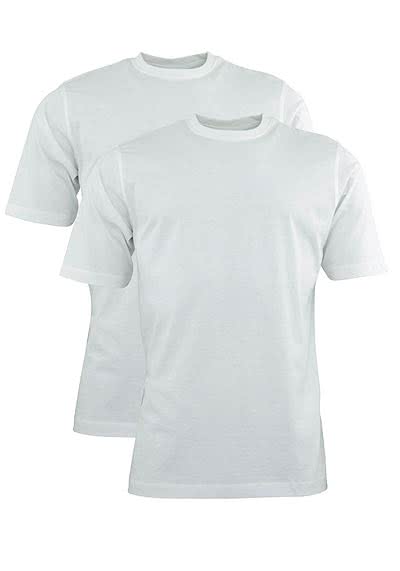 HAJO T-Shirt Rundhals Doppelpack Baumwolle weiß