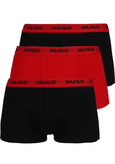 HUGO Trunk TRIPLET PACK Gummibund Logo-Schriftzug Muster schwarz