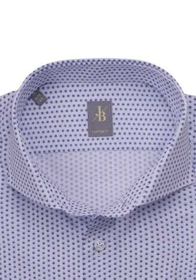 JACQUES BRITT Custom Fit Hemd Langarm Haifischkragen Muster blau