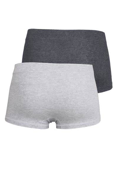 JOCKEY Short Pants Bund mit Logoschriftzug Doppelpack schwarz/grau