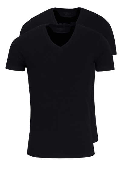 MARVELIS Body Fit T-Shirt Doppelpack V-Ausschnitt schwarz