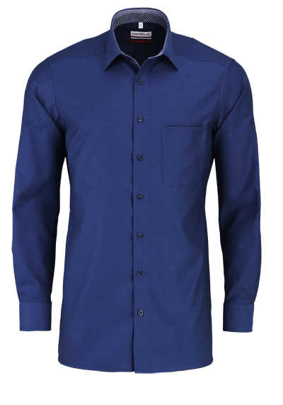 MARVELIS Modern Fit Hemd Langarm New Kent Kragen Muster blau
