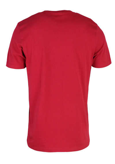 MARVELIS T-Shirt Halbarm Rundhals Weihnachts-Frontprint reine Baumwolle rot