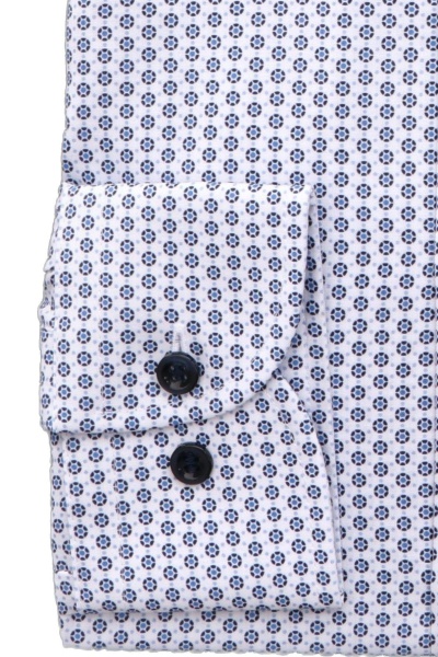 MARVELIS Modern Fit Hemd Langarm New Kent Kragen Muster hellblau