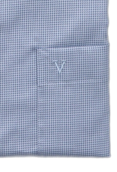 MARVELIS Modern Fit Hemd extra langer Arm New Kent Kragen Struktur hellblau