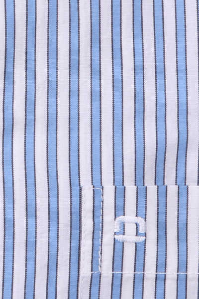 OLYMP Casual modern fit Hemd Halbarm Button Down Kragen Streifen blau