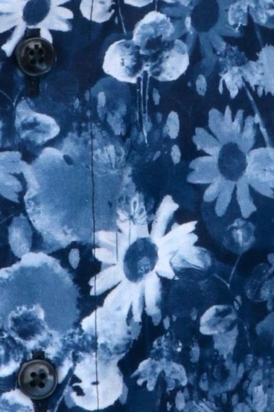 OLYMP Luxor comfort fit Hemd extra langer Arm New Kent Kragen Blumenmuster blau