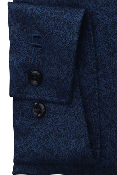 OLMYP Luxor 24/Seven modern fit Hemd Langarm Jersey Muster dunkelblau