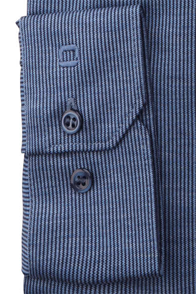 OLYMP No. Six 24/Seven super slim Hemd Langarm Stehkragen Streifen blau