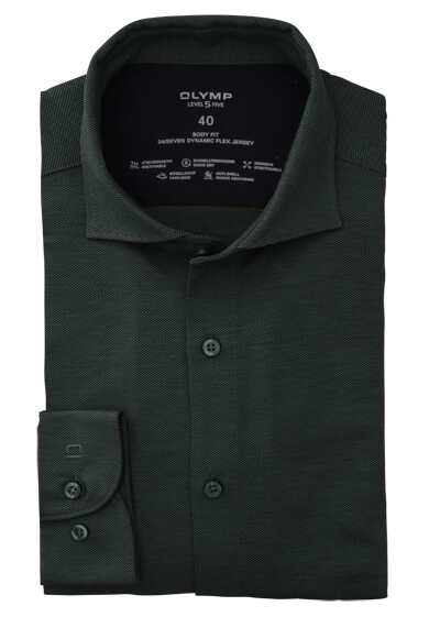 OLYMP Level Five 24/Seven body fit Hemd extra langer Arm Jersey Stretch grün