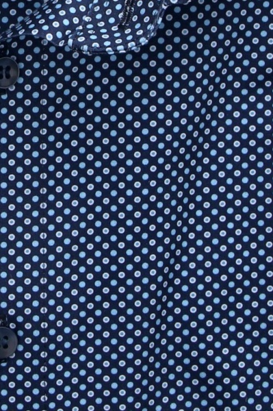 OLYMP Level Five 24/Seven body fit Hemd Halbarm New Kent Kragen Jersey Muster blau