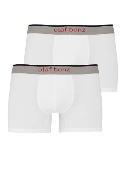 OLAF BENZ Boxerpants Gummibund mit Logoschriftzug Doppelpack weiß preisreduziert