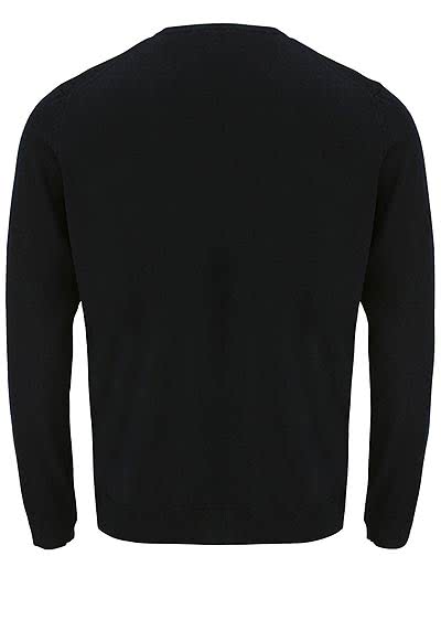 OLYMP Strick Pullover V-Ausschnitt extrafeine Merinowolle schwarz