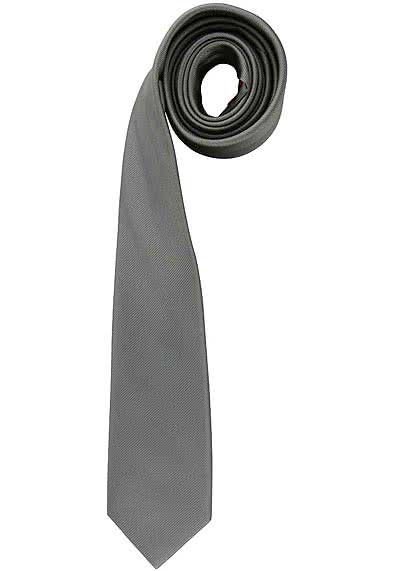 OLYMP Krawatte slim aus reiner Seide  mit Nano-Effekt silber