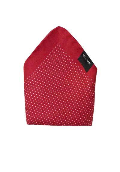 OLYMP Einstecktuch aus reiner Baumwolle handrolliert Punkte rot