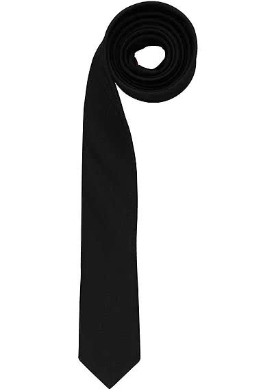 OLYMP Krawatte super slim aus reiner Seide mit Nano-Effekt schwarz