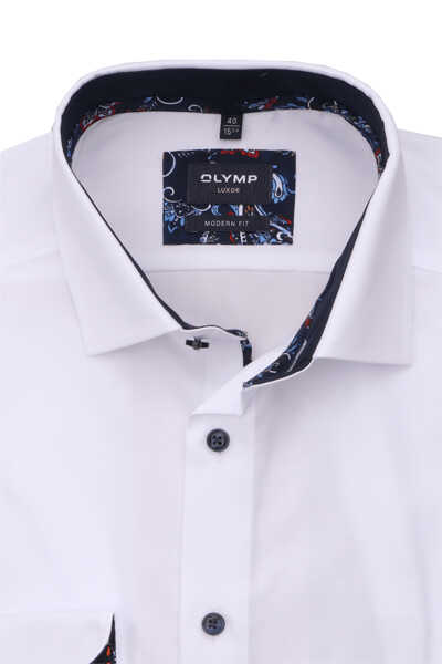 OLYMP Luxor modern fit Hemd extra langer Arm New Kent Kragen weiß