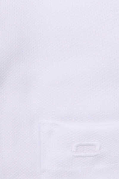 OLYMP Luxor modern fit Hemd extra langer Arm New Kent Kragen Struktur weiß