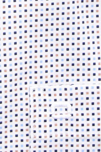 OLYMP Luxor modern fit Hemd Halbarm Haifischkragen Muster weiß