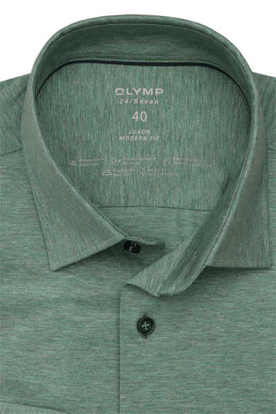 OLYMP Luxor 24/Seven modern fit Hemd Langarm Jersey Stretch grün