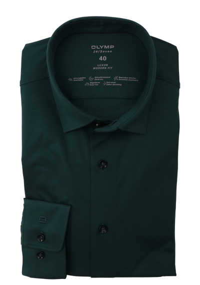 OLYMP Luxor modern fit Hemd 24 / Seven Langarm Jersey Stretch grün preisreduziert