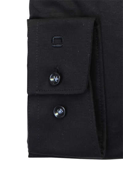 OLYMP Luxor 24/Seven modern fit Hemd extra kurzer Arm Jersey Stretch schwarz
