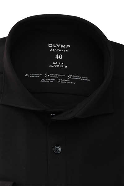 OLYMP No. Six 24/Seven super slim Hemd extra langer Arm schwarz