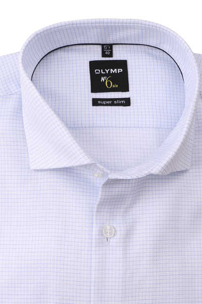 OLYMP No. Six super slim Hemd extra langer Arm Comfort-Stretch-Qualität Muster weiß