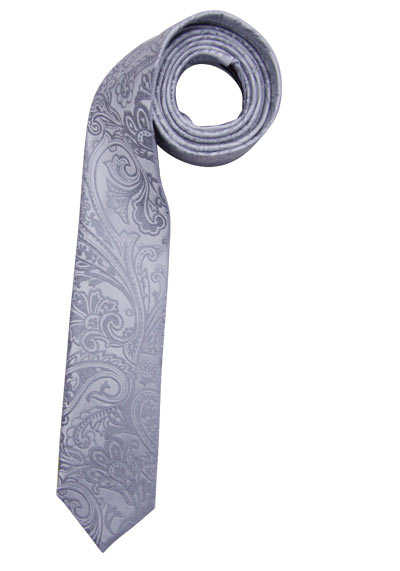 OLYMP Krawatte regular aus reiner Seide Paisleymuster grau
