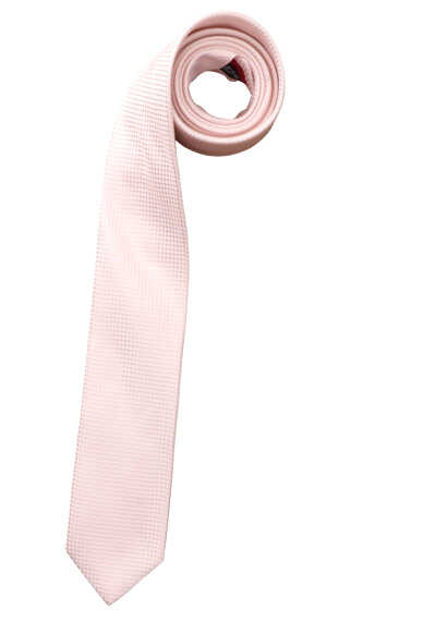 OLYMP Krawatte slim 6,5 cm breit aus reiner Seide Fleckabweisend Muster apricot
