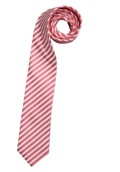 OLYMP Krawatte slim 6,5 cm breit aus reiner Seide Fleckabweisend Streifen rosa