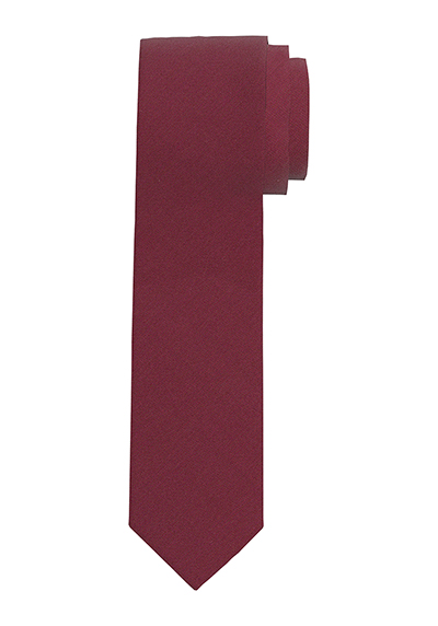 OLYMP Krawatte slim 6,5 cm breit aus reiner Seide Fleckabweisend weinrot