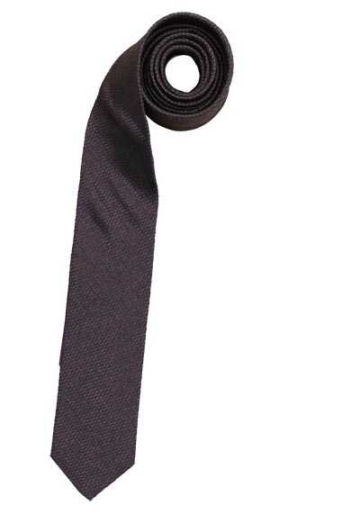OLYMP Krawatte slim aus reiner Seide Muster braun