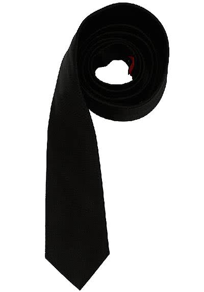 OLYMP Krawatte slim aus reiner Seide mit Nano-Effekt schwarz