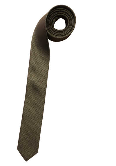 OLYMP Krawatte super slim 5 cm breit aus reiner Seide Fleckabweisend Muster grün preisreduziert